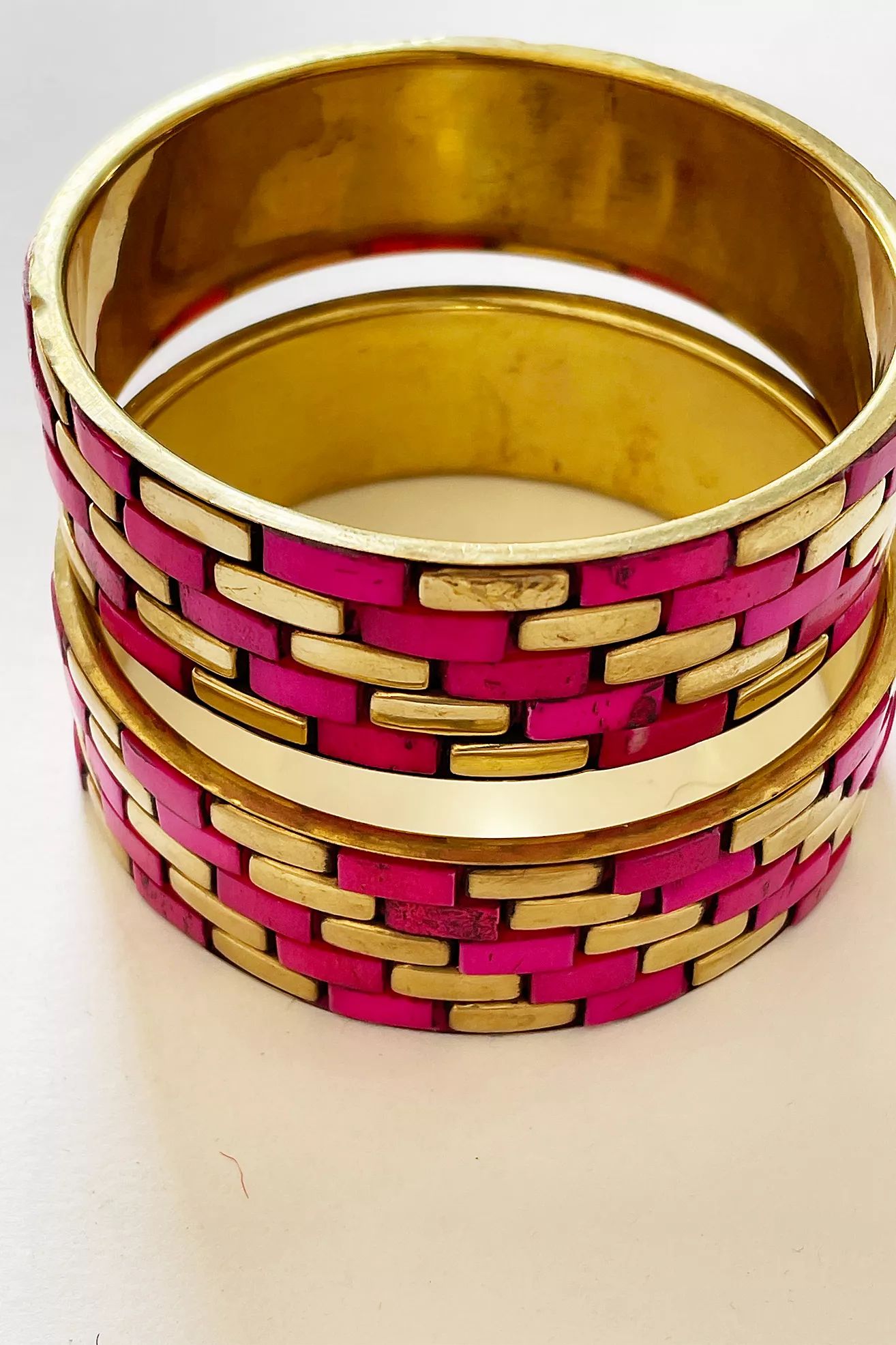 Vintage 1980's Set of Brass Mosaic Bangles Selected by FernMercantile | Free People (Global - UK&FR Excluded)