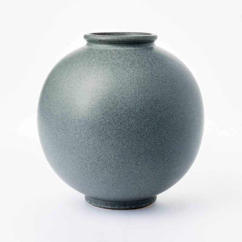 10" x 10" Round Earthenware Vase Gray - Threshold™ designed with Studio McGee | Target