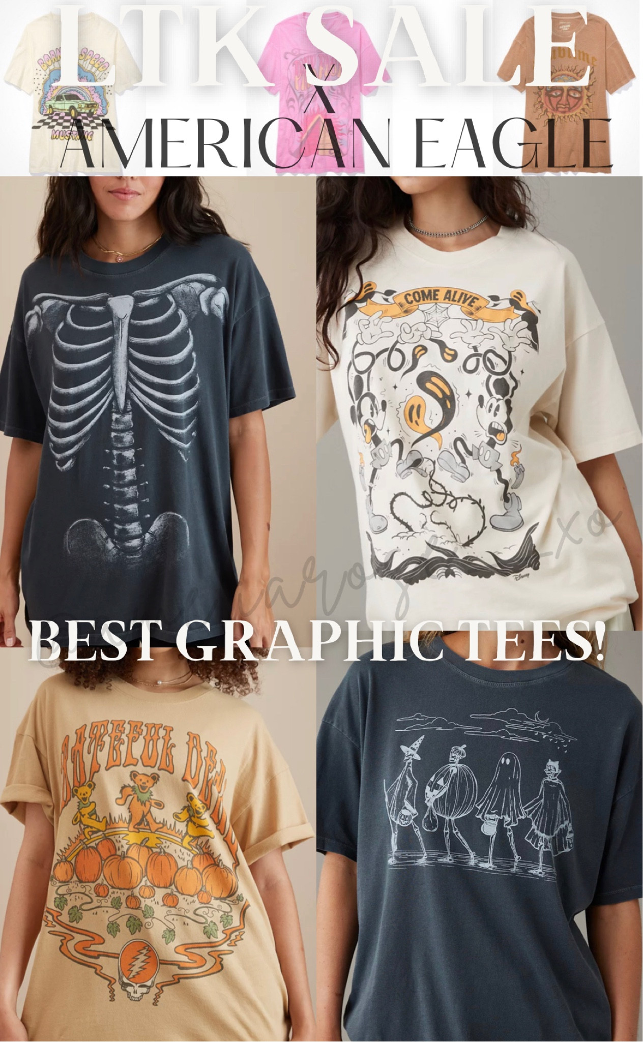 American Eagle graphic tees are so good!! They’re currently on sale and you can stack the exclusive LTK sale promo code on top!! 👏 Love their Halloween options this year! 

#LTKSale #LTKsalealert #LTKHalloween