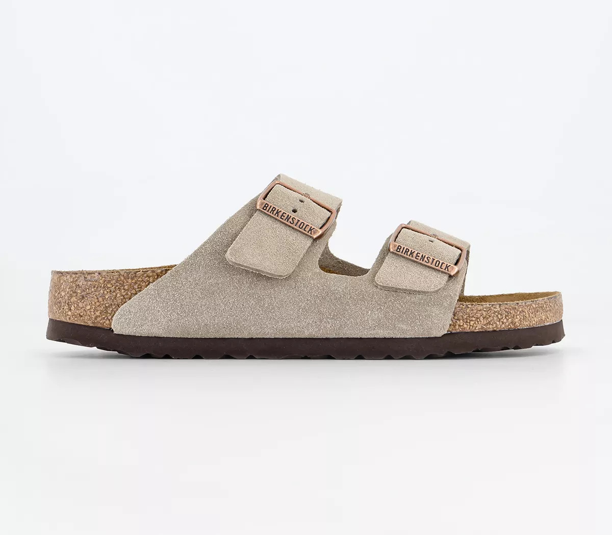 BIRKENSTOCK Arizona Two Strap Sandals Taupe Suede - Women’s Sandals | OFFICE London (UK)