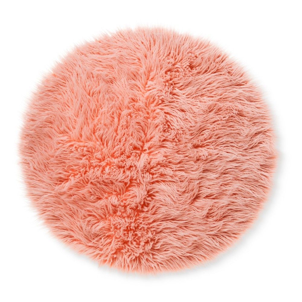 Faux Fur Rug (3' Round) Pink - Pillowfort , Women's | Target