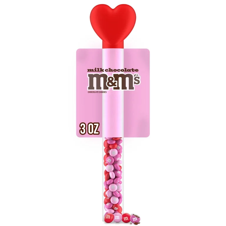 M&M's Milk Chocolate Valentine's Day Candy Heart Cane Gift - 3 oz | Walmart (US)