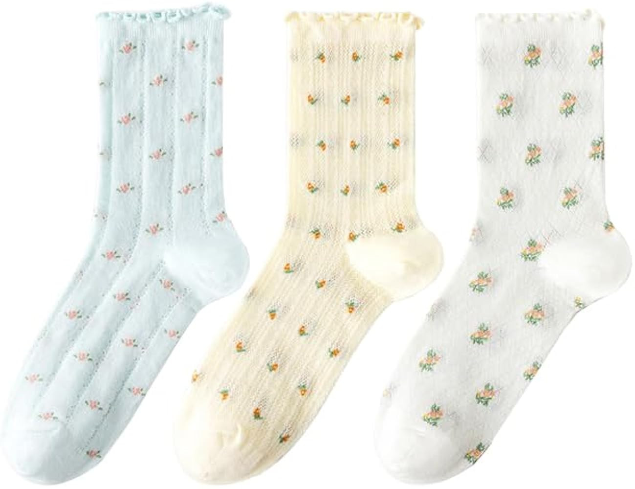 Women Ankle Socks,Sports Breathable Fashion Lace Flash stitching flowers Frilly Ankle Socks | Amazon (US)