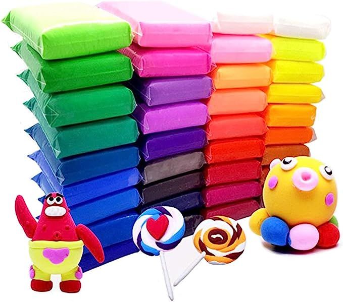 36 Bright Color Air Dry Super Light DIY Clay Craft Kit Modeling Clay Artist Studio | Amazon (US)