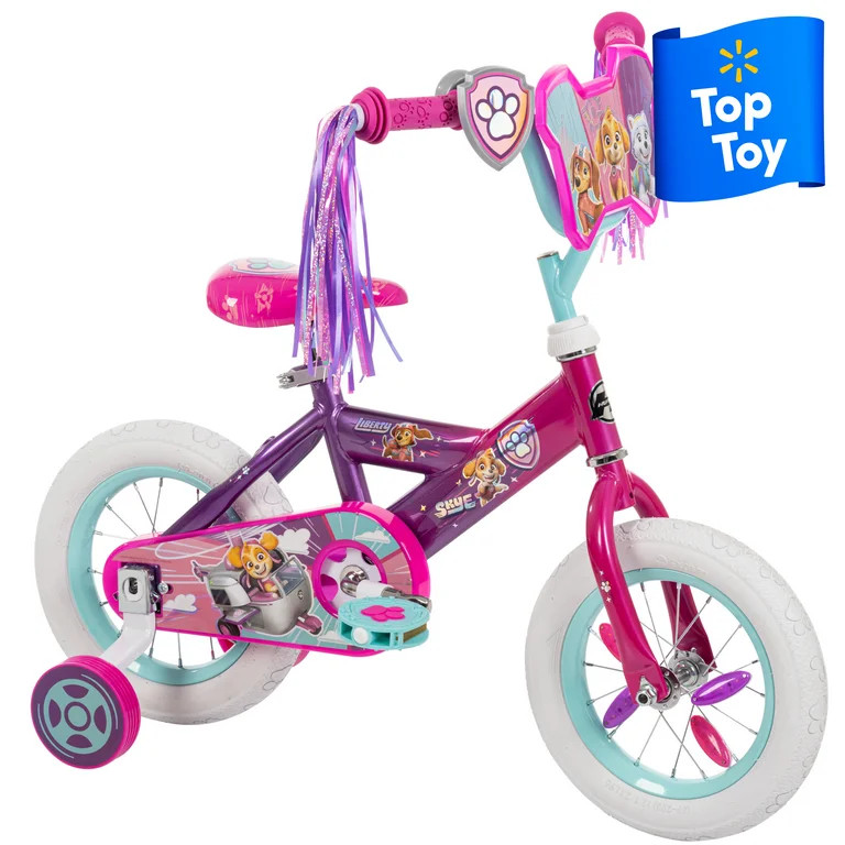 Huffy Paw Patrol Kids Bike, 12" Wheels, Ages 3+ Years, LED Lights, Pink - Walmart.com | Walmart (US)
