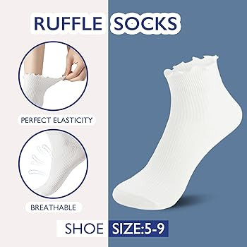 Hstyle 6 Pairs of Ruffle Socks Women, Cute Ruffle Ankle Socks | Amazon (US)