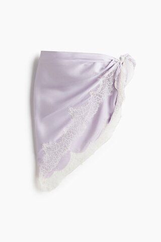 H & M - Lace-Trimmed Triangle Scarf - Light Purple | H&M (US + CA)