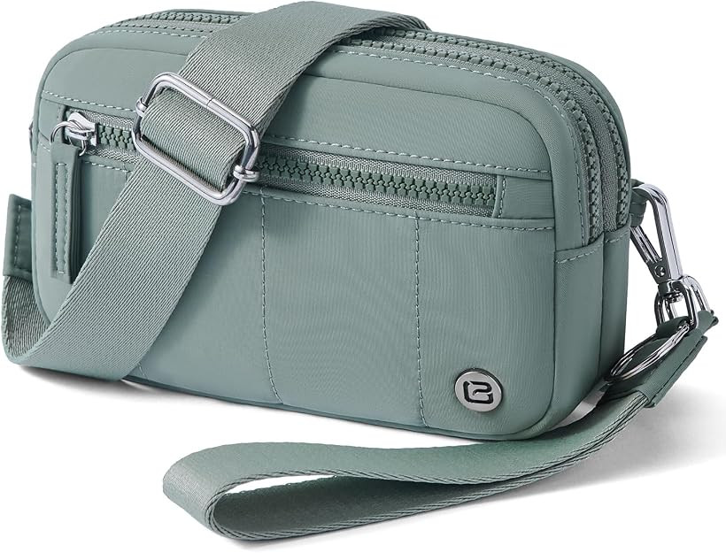POIUGOYA Small Nylon Crossbody Bags for Women,RFID Wristlet Purse Built in Wallet, 4 Zipper Cross... | Amazon (US)