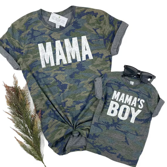 Mama Mama's Boy Matching Shirts Camo Tshirts Mommy and Me | Etsy | Etsy (US)