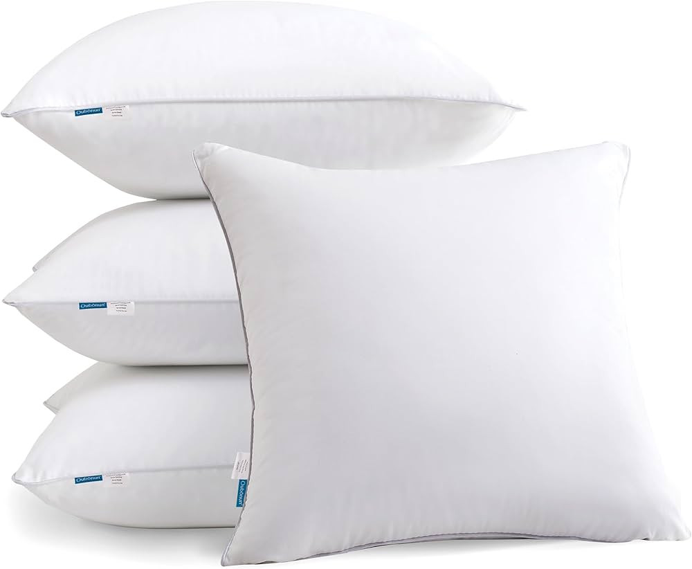 Oubonun 22"x22" Pillow Inserts (Set of 4) - 100% Cotton Cover, Square Throw Pillow Inserts for Co... | Amazon (US)