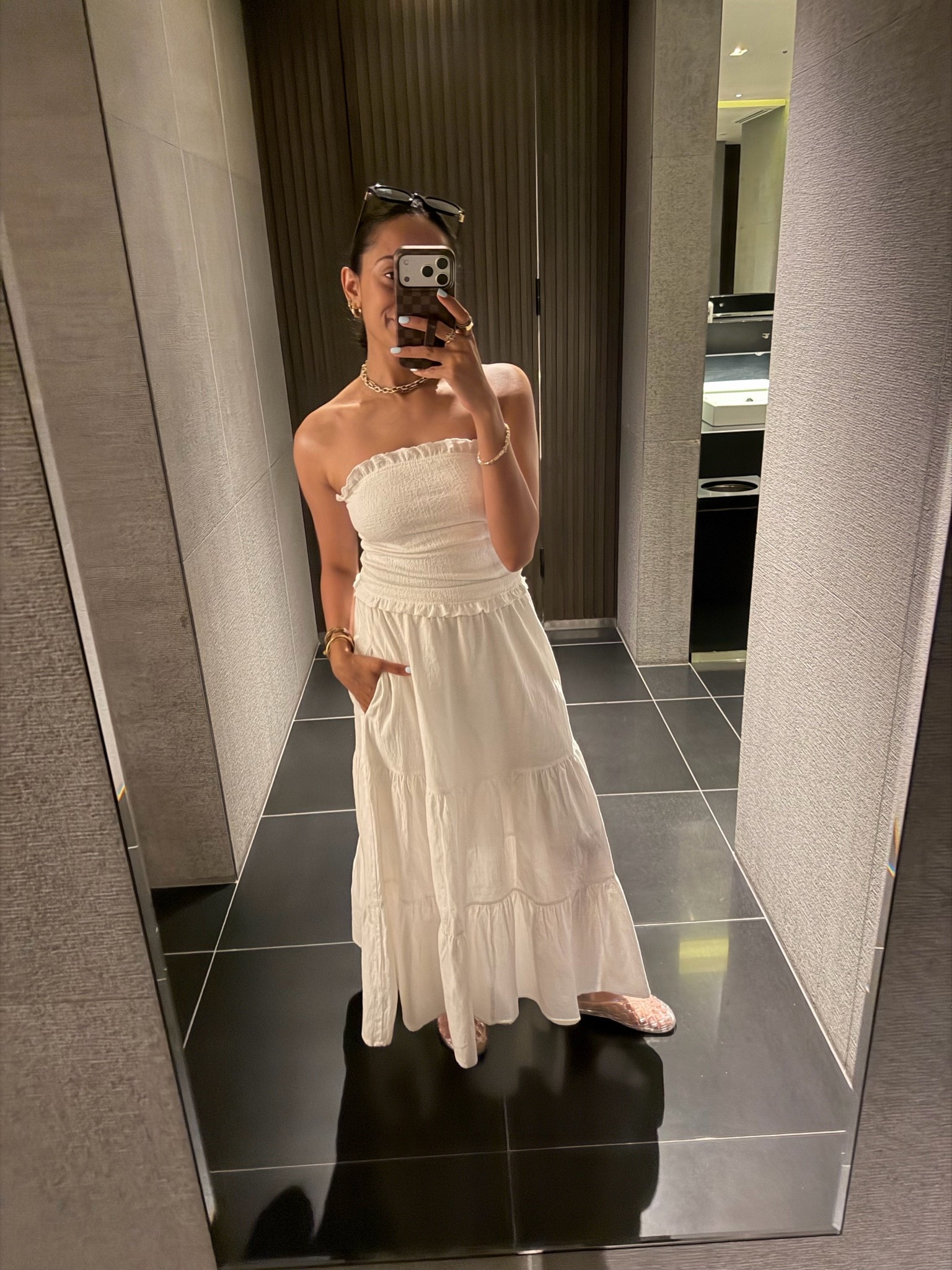 White skirt and top
White ruffle hem tube top 
Summer outfit

#LTKootd #LTKdayinmylife #LTKSaleAlert