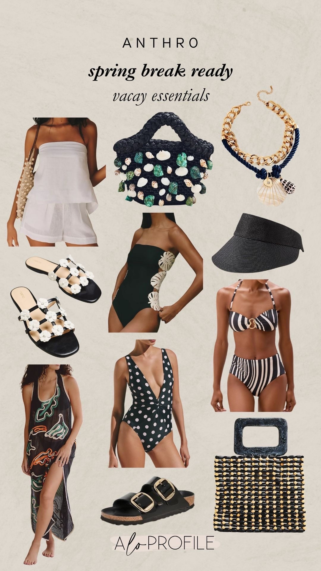 Spring Break Outfits via Anthro // spring style, spring outfits, vacay outfit, vacation outfits, spring break outfit inspo, swimwear, coverup, beachwear, resort wear,  beach essentials