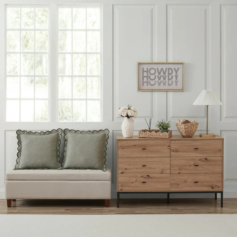 11" x 14" Scalloped Woven Natural Water Hyacinth Decorative Tray | Walmart (US)