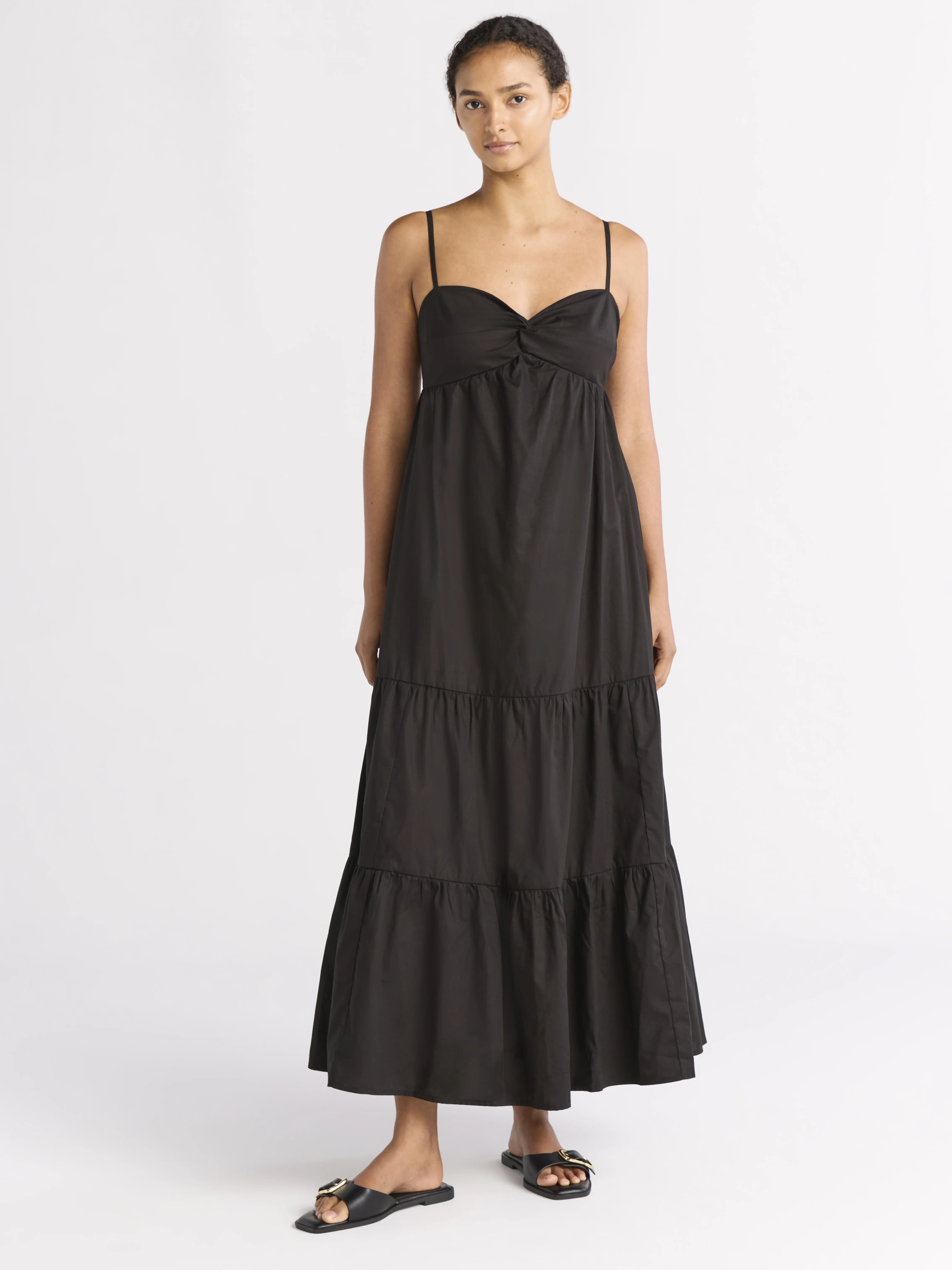 Free Assembly Women's Twist Front Cotton Maxi Dress, Sizes XS-XXXL | Walmart (US)