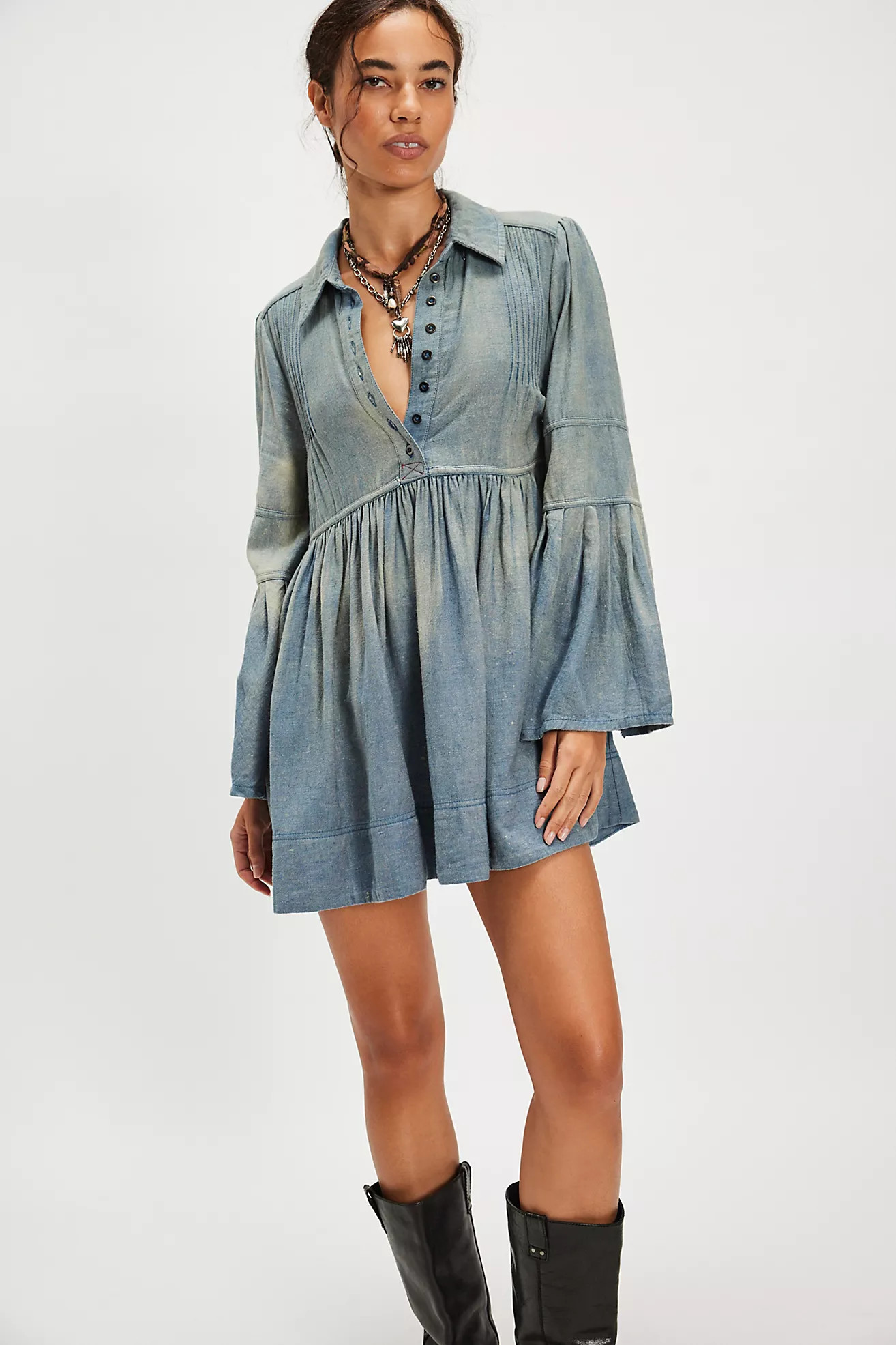 We The Free Down East Denim Mini Dress | Free People (Global - UK&FR Excluded)