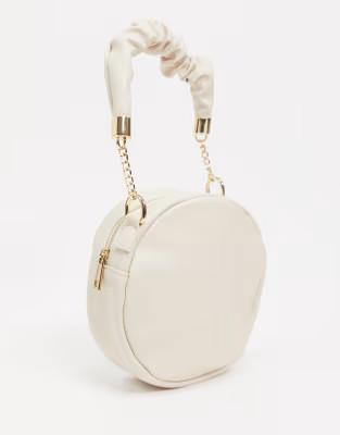 SVNX circle bag with scrunchie style strap in cream | ASOS (Global)