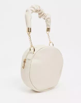 SVNX circle bag with scrunchie style strap in cream | ASOS (Global)