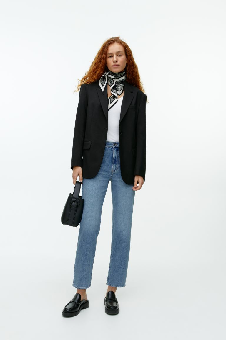ROSE Cropped Straight Stretch Jeans | H&M (UK, MY, IN, SG, PH, TW, HK)