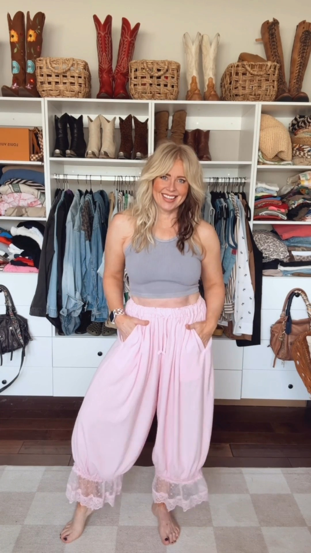 These pants from Amazon are a look for less and the cutest! I have these in 3 colors now and I’m wearing a size medium. 
I’m also wearing a medium in this sweater. 
These Steve Madden shoes run true to size too  

#LTKootd #LTKgrwm #LTKOver40