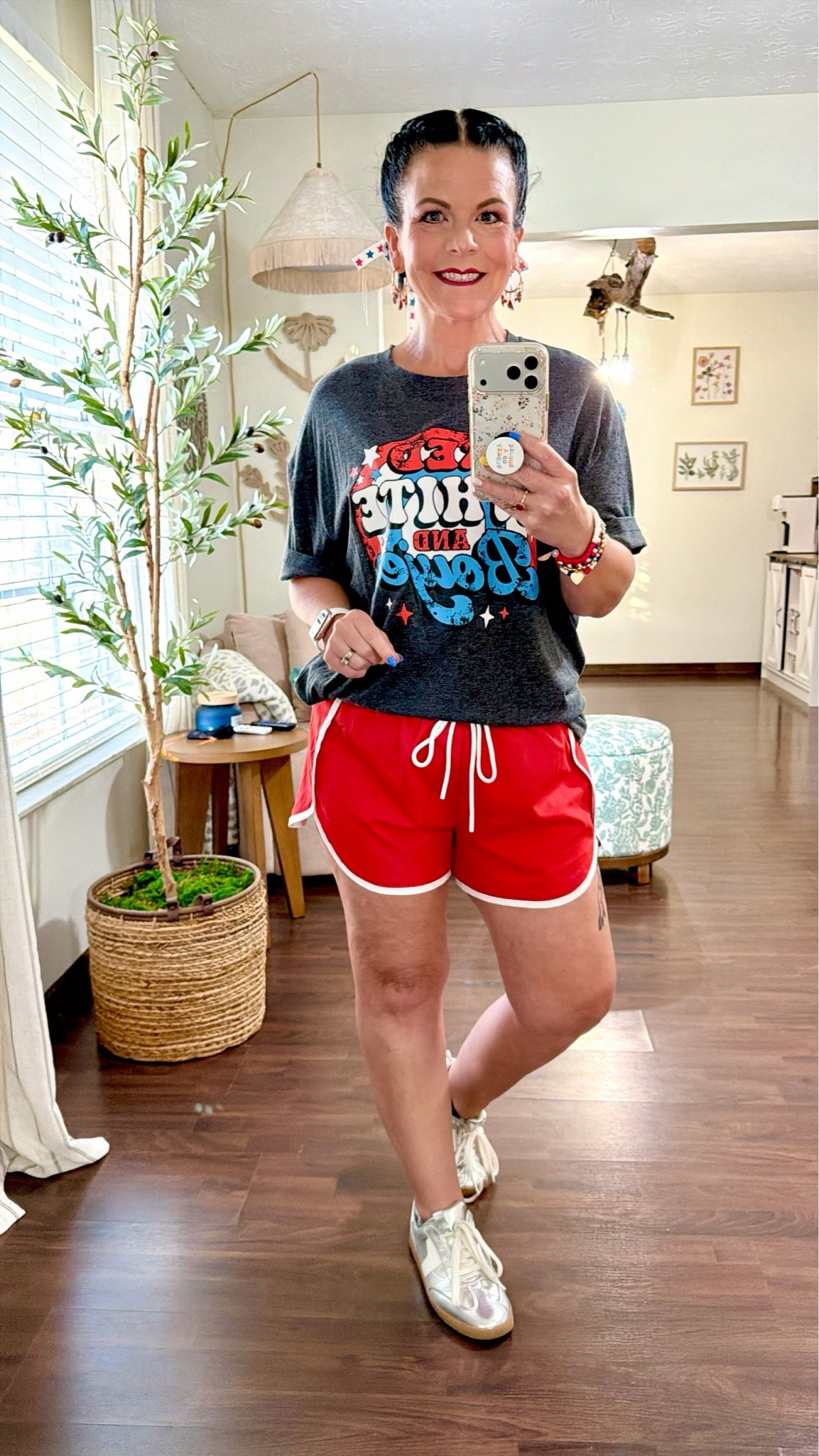 memorial day outfit

Red White and Boujee T-Shirts for Women 4th of July Shirts Patriotic Tee Funny Independence Day Shirt July 4th Tees
Size Small - runs oversized 

Athletic Works Women's and Women's Plus Piped Running Shorts, size medium I sized up 1

#LTKOver40 #LTKootd #LTKPetite