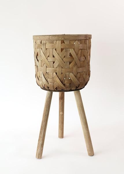 Woven Basket Plant Stand - 21.5" Tall | Afloral (US)