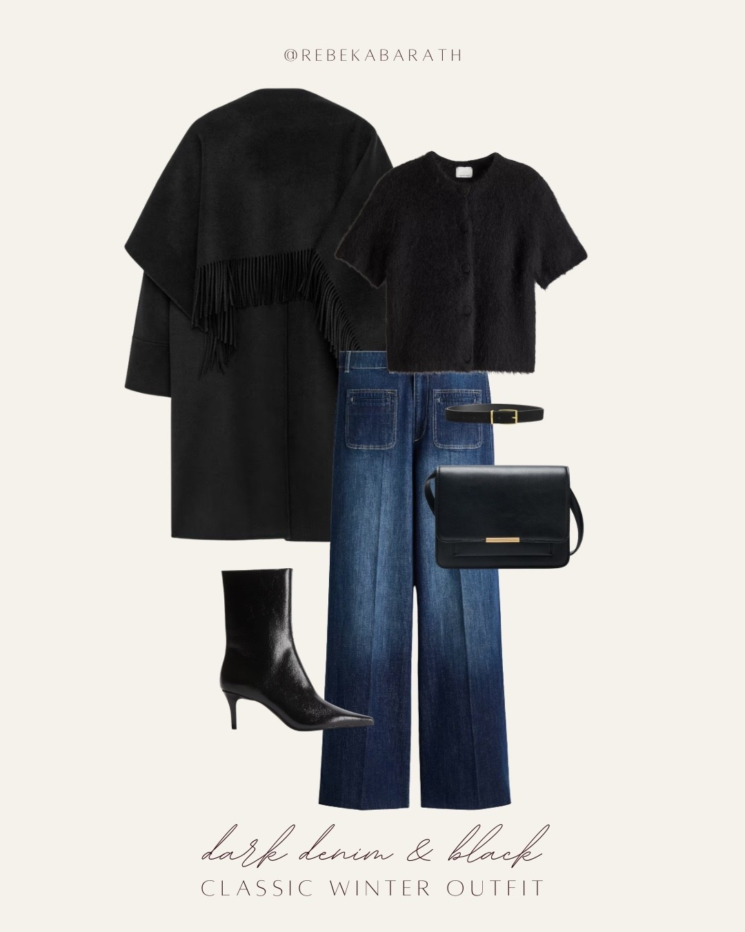 dark denim & black // classic winter outfit

wide-leg jeans | scarf coat outfits | black bag | minimal winter looks

#LTKFindsUnder100