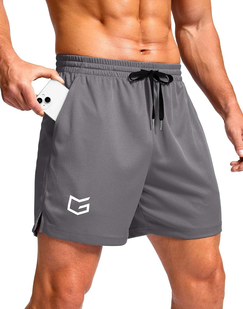G Gradual Men's Running Shorts with Pockets 5" Lightweight Quick Dry Gym Athletic Mesh Shorts for Men Workout Active Exercise | Amazon (US)