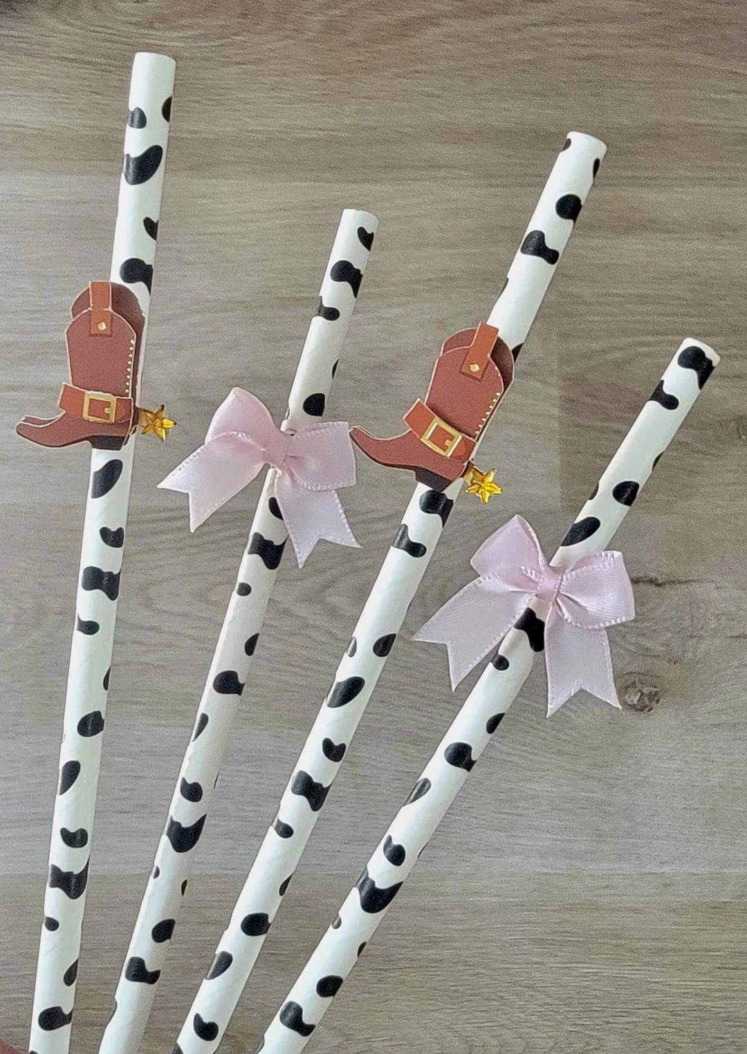 Cowgirl Straws, BROWN Boots, Pink Bows, Cow Print, Cowgirl Birthday Party Straws, Western Party, ... | Etsy (US)