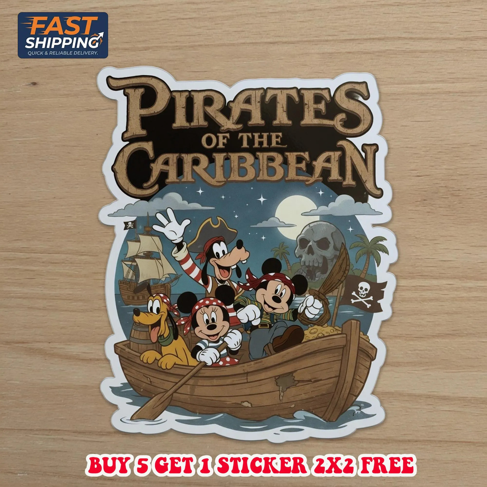 Pirates of the Caribbean Disney Sticker, Theme Park Ride Souvenir Vinyl Decal, Water Bottle Laptop Car Tumbler Sticker | Etsy (Global)