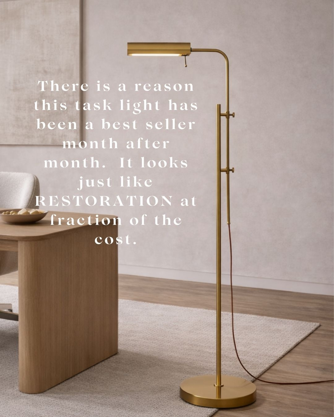 DESIGNER TASK FLOOR LAMP — AMAZON BEST SELLER! There’s a reason this task light has been a best seller month after month. The slim brass profile and adjustable arm give it that clean, high-end Restoration look without the designer price tag. It’s functional, sculptural, and adds instant polish next to a sofa, reading chair, or desk. One of those lighting pieces that quietly elevates the entire room.

#Amazon #TheHillaryStyle #DesignerLookForLess #AffordableLuxury #LightingInspo #ModernOrganicHome #NeutralHome #TaskLighting #LivingRoomLighting 

 #LTKU #LTKOver40 #LTKHome