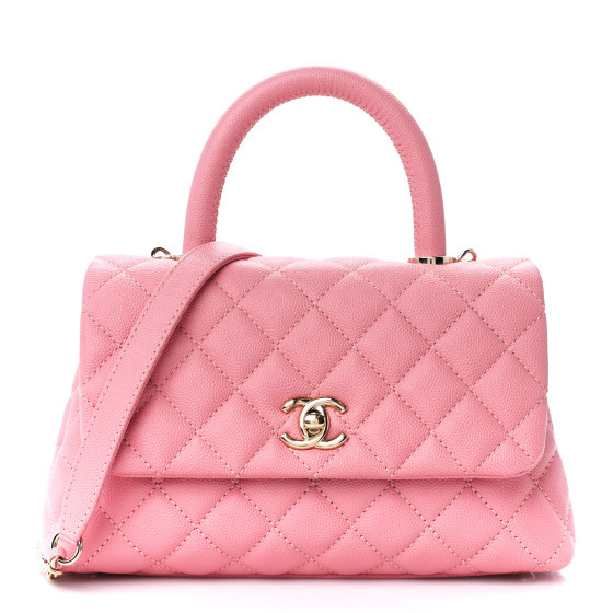 Caviar Quilted Mini Coco Handle Flap Pink | FASHIONPHILE (US)