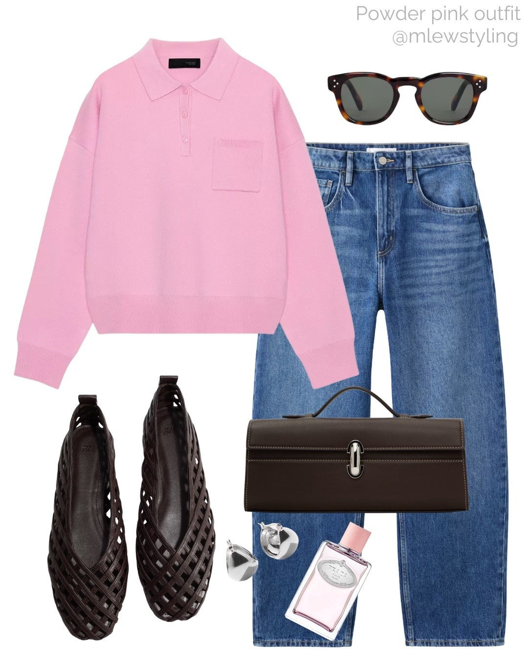 Spring outfit with powder pink 🌸

Tags: pink polo sweater, mango barrel leg jeans, H&M woven ballet flats, aire sunglasses, savette handbag, Prada perform, quince silver earrings, neutral aesthetic, spring trends 

#LTKWorkwear #LTKootd #LTKSeasonal
