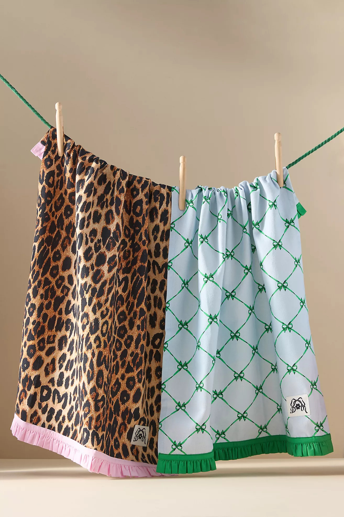 Damson Madder Ruffle Cotton Dish Towels, Set of 2 | Anthropologie (US)