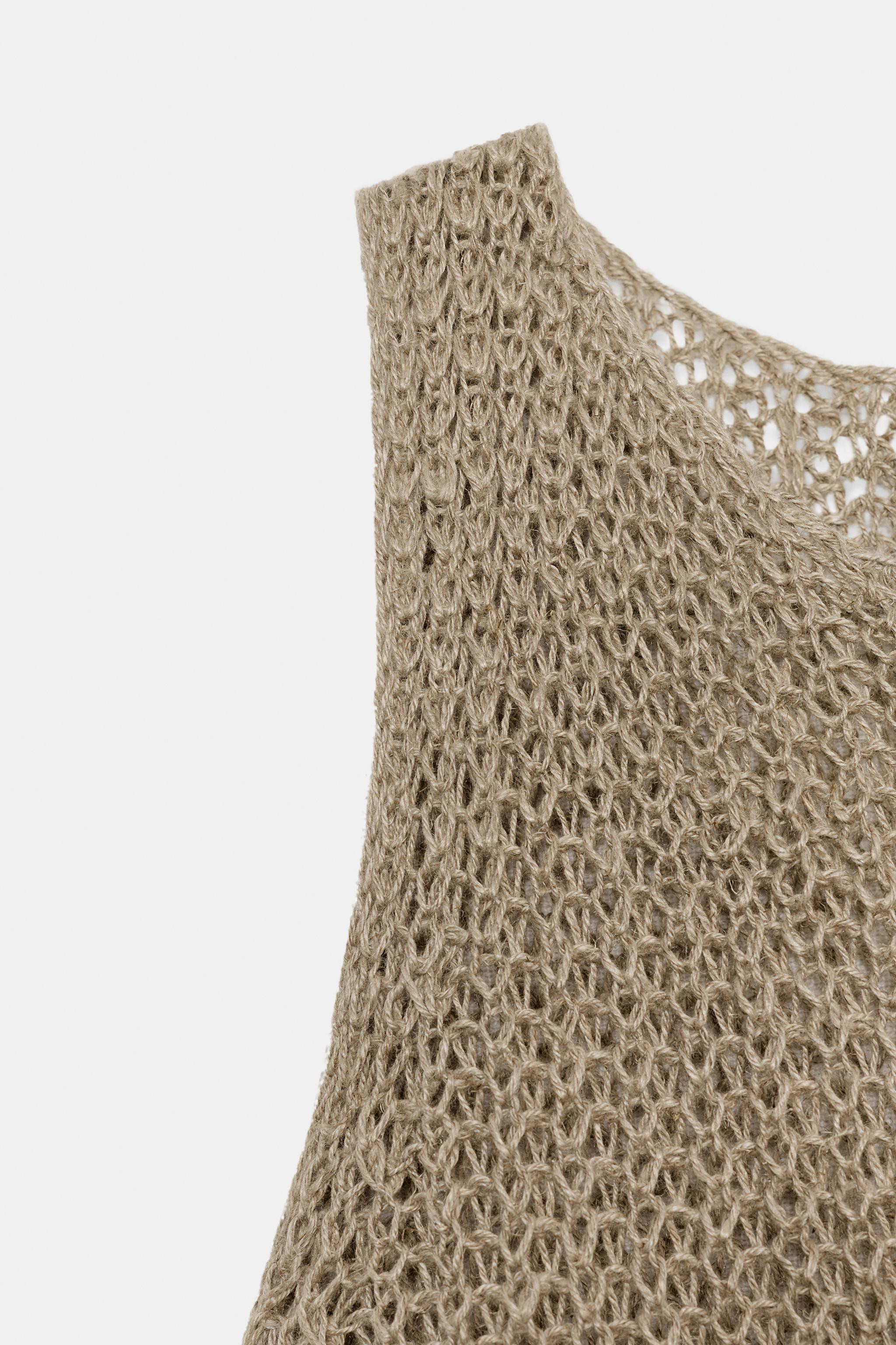 100% LINEN OPEN-KNIT TOP | Zara US