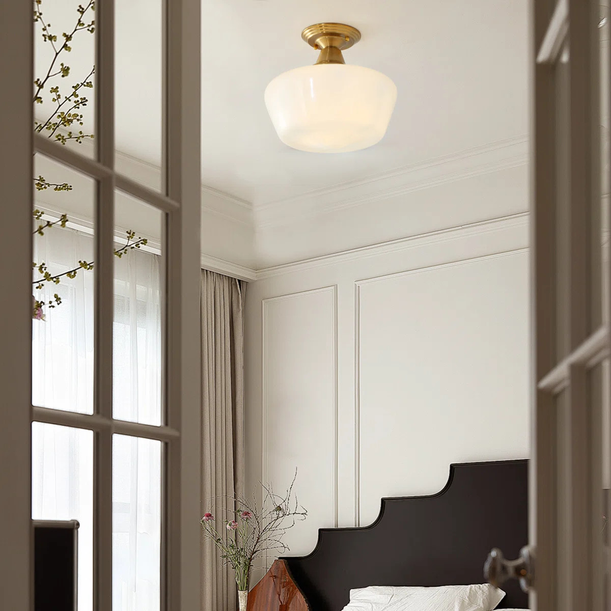 Horst 1 - Light 11.81'' Glass Shade Semi-Flush Mount Light Fixture | Wayfair North America