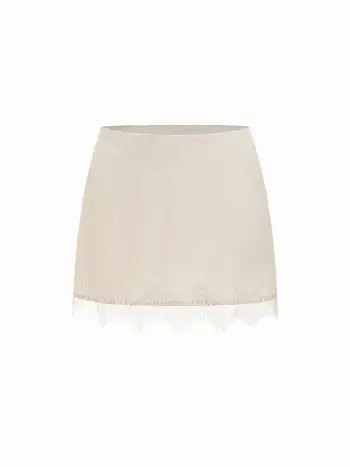 Low Rise Lace Trim A-line Mini Skirt | Cider