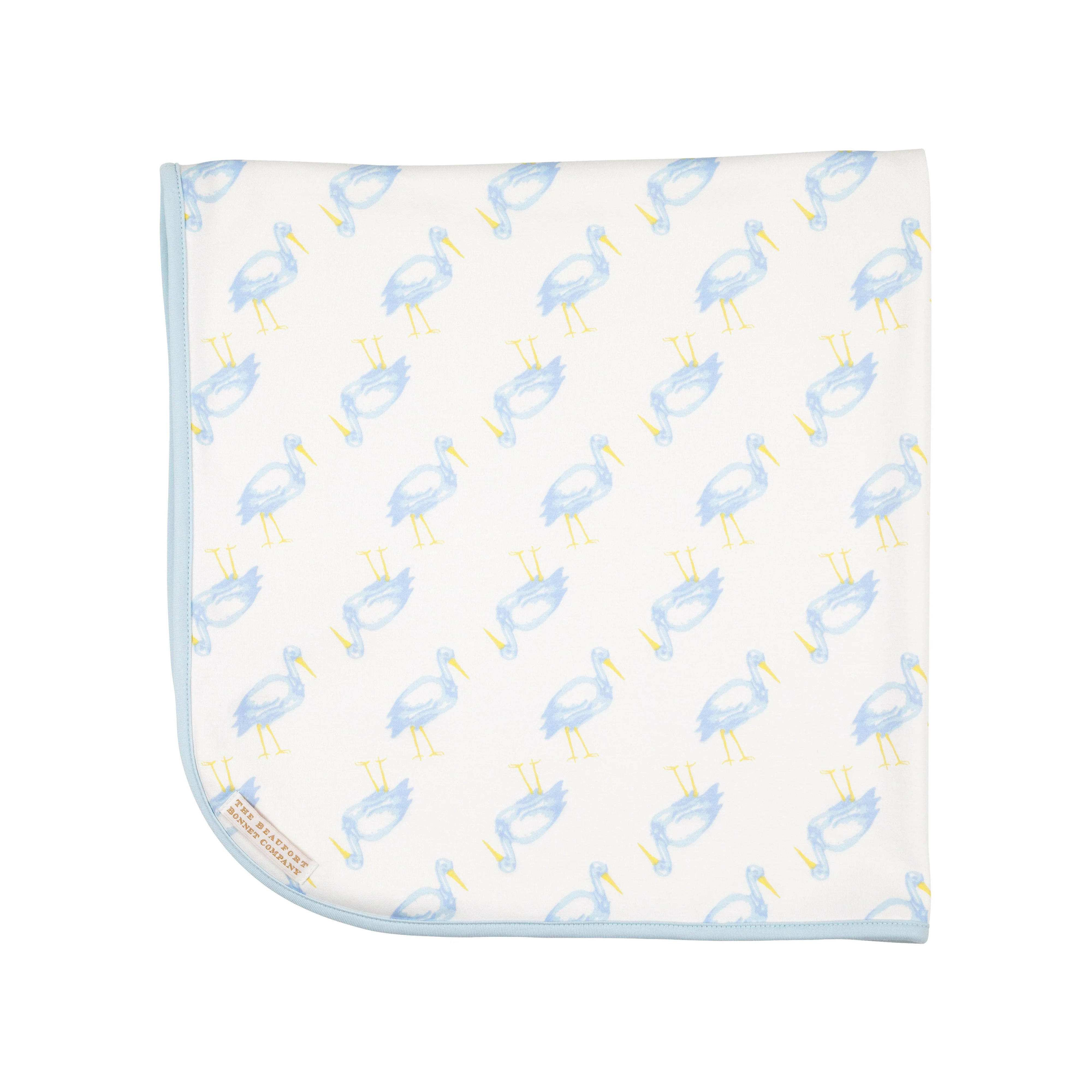 Baby Buggy Blanket - Sir Proper Stork with Buckhead Blue | The Beaufort Bonnet Company