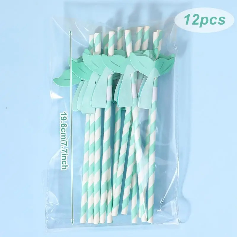 12/24pcs Mermaid Paper Straws Purple Blue Striped Drinking Straws For Mermaid Party Supplies Unde... | Temu Affiliate Program