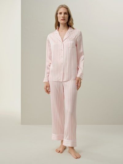 Luxurious Striped Charmeuse Silk Pajama Set for Valentine's Day | LILYSILK