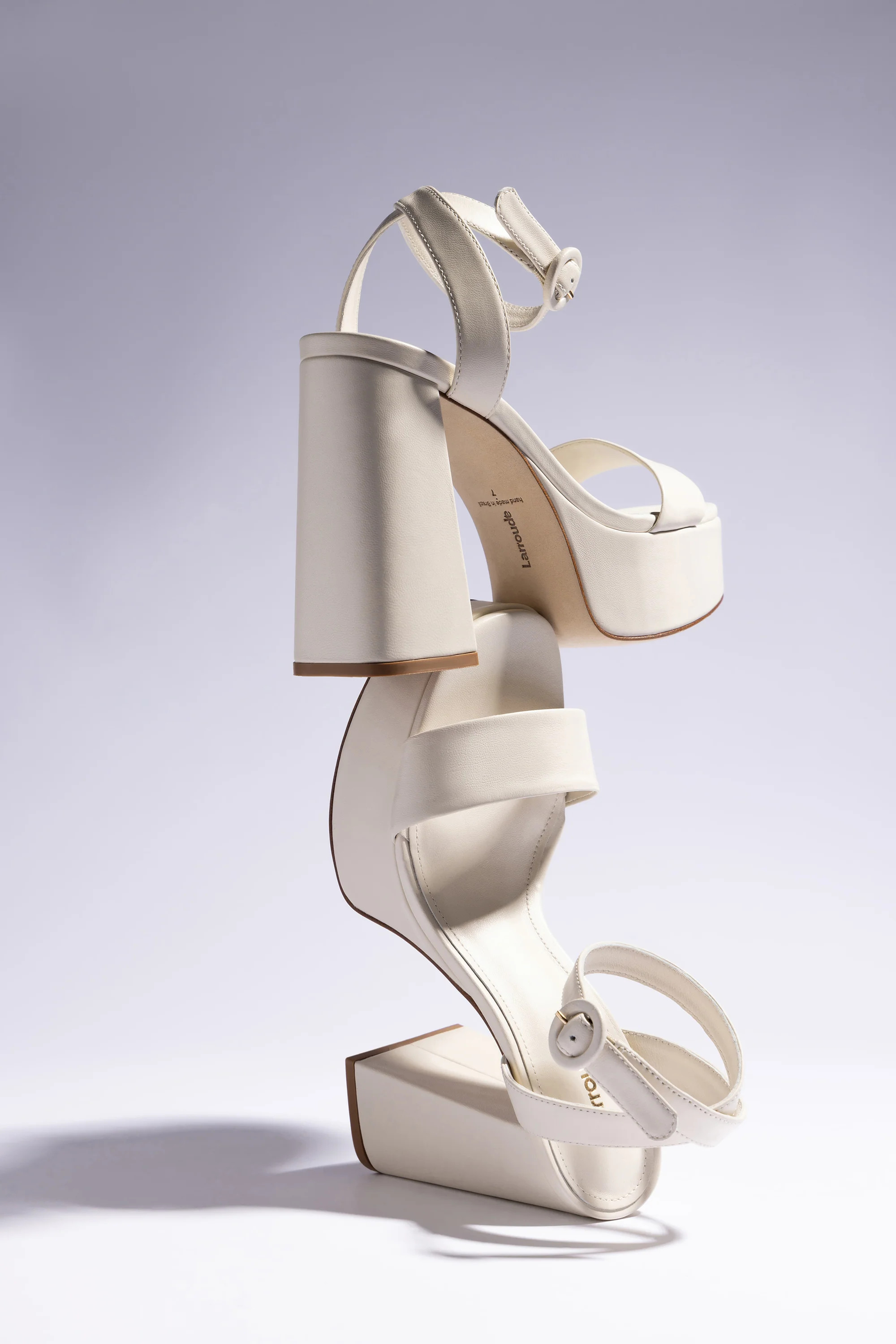 Dolly Sandal In Ivory Leather | Larroude