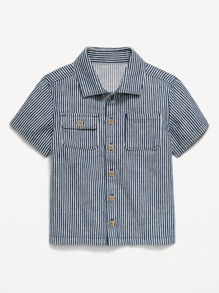 Short-Sleeve Striped Utility Shirt for Toddler Boys | Old Navy (US)