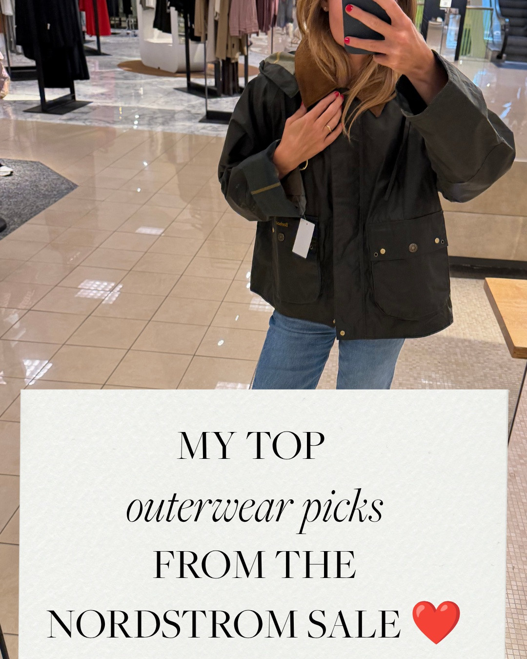 The category I was most pleasantly surprised by at the Nordstrom Anniversary sale! 

Perfect time to stock up on some great pieces for Fall! 

These @barbour jackets are so good! Classic but modern in every way. 

@thenorthface anorak is so cute and practical for side lines and school drop off. 

Ran out of time and didn’t get a photo for the Barbour Caitlin jacket but love it too! 

Barbour Erma Waxed Cotton Jacket - Runs tts but sizing is a bit strange. I took an 8 • Antora Waterproof Rain Hoodie  - Runs tts in a small • Wool & Cashmere Puffer Jacket - Runs tts in a small • Grey Quarter Zip - Runs tts in a small

#LTKSaleAlert #LTKSeasonal