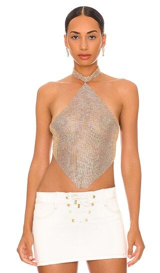Chain Top in Gold | Revolve Clothing (Global)