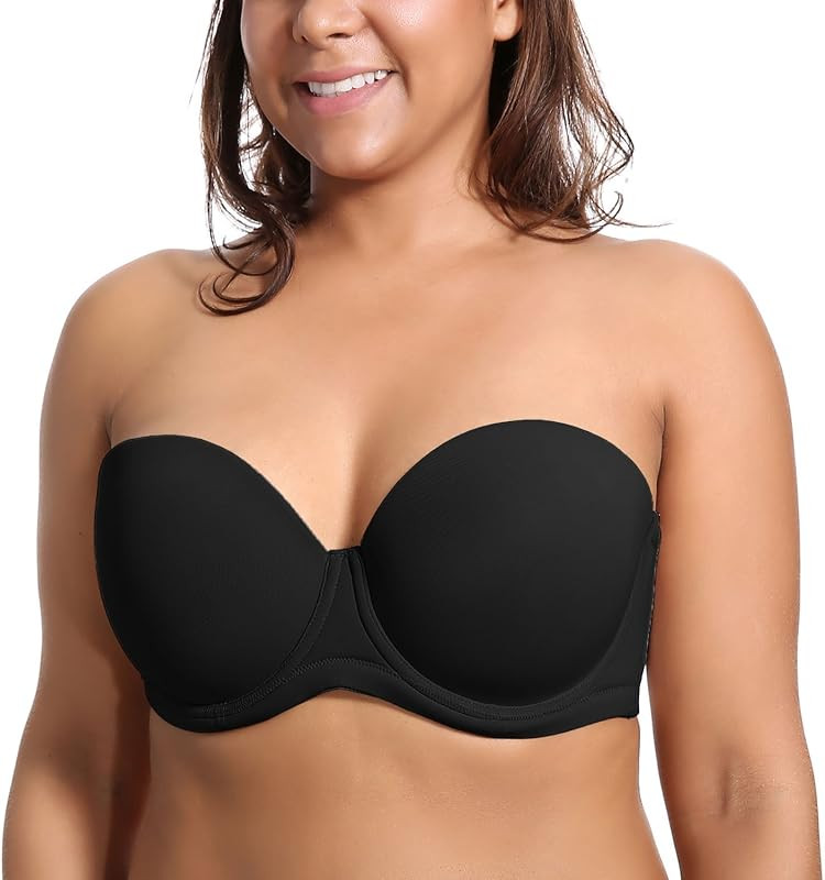 DELIMIRA Women's Underwire Contour Multiway Full Coverage Strapless Bra Plus Size | Amazon (US)