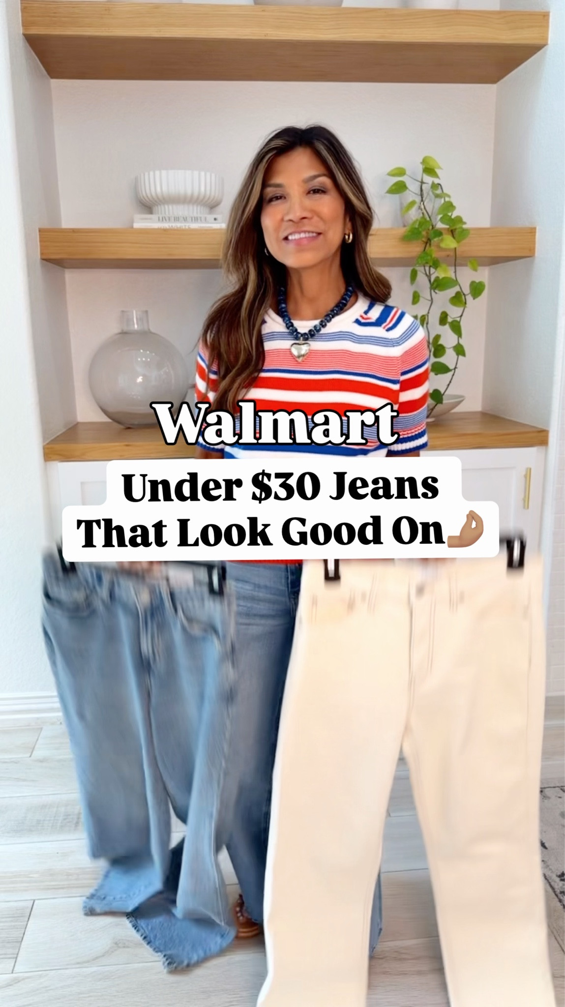 I’m 5’2” 118#ish for reference 
Ivory/Cream Jeans in size 2 tts.
Blue jeans in medium wash in size 0 regular length. 
Both tops in small tts.
Sandals tts.
Spring outfits, jeams you can wear to work, jeans that fit midlife, over 50 style, midlife fashion, petite fashion,midlife women, affordable fashion, fashion over40 

#LTKPetite #LTKWorkwear #LTKOver40