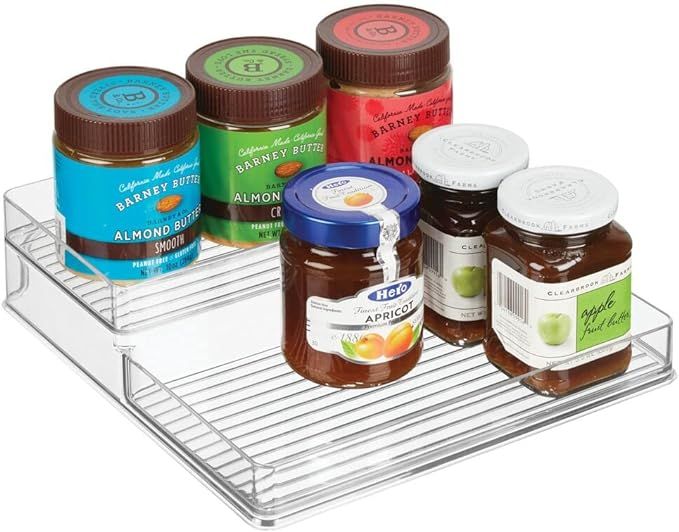 mDesign Plastic Kitchen Food Storage Organizer Shelves, Spice Rack Holder for Cabinet, Cupboard, ... | Amazon (US)
