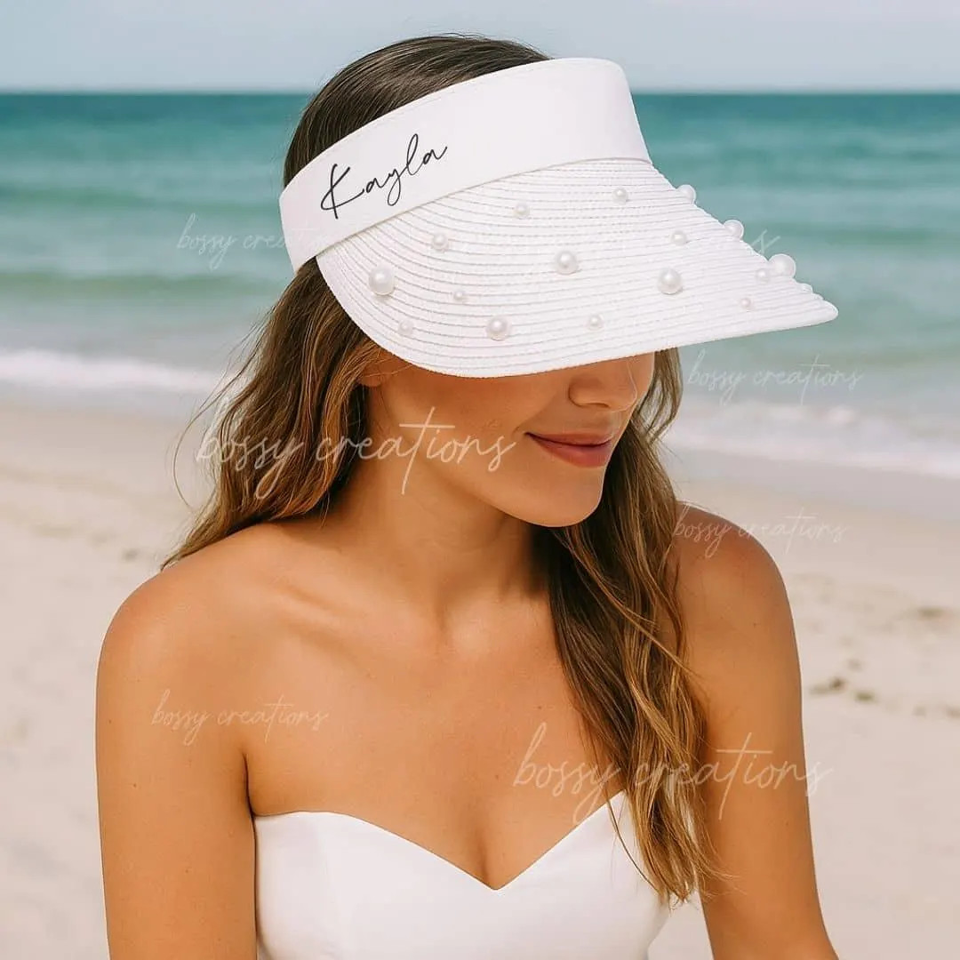 Bachelorette Party Hats for Bride, Bach Party Gift, Beach Bachelorette Party Visor Hats Custom Va... | Etsy (US)