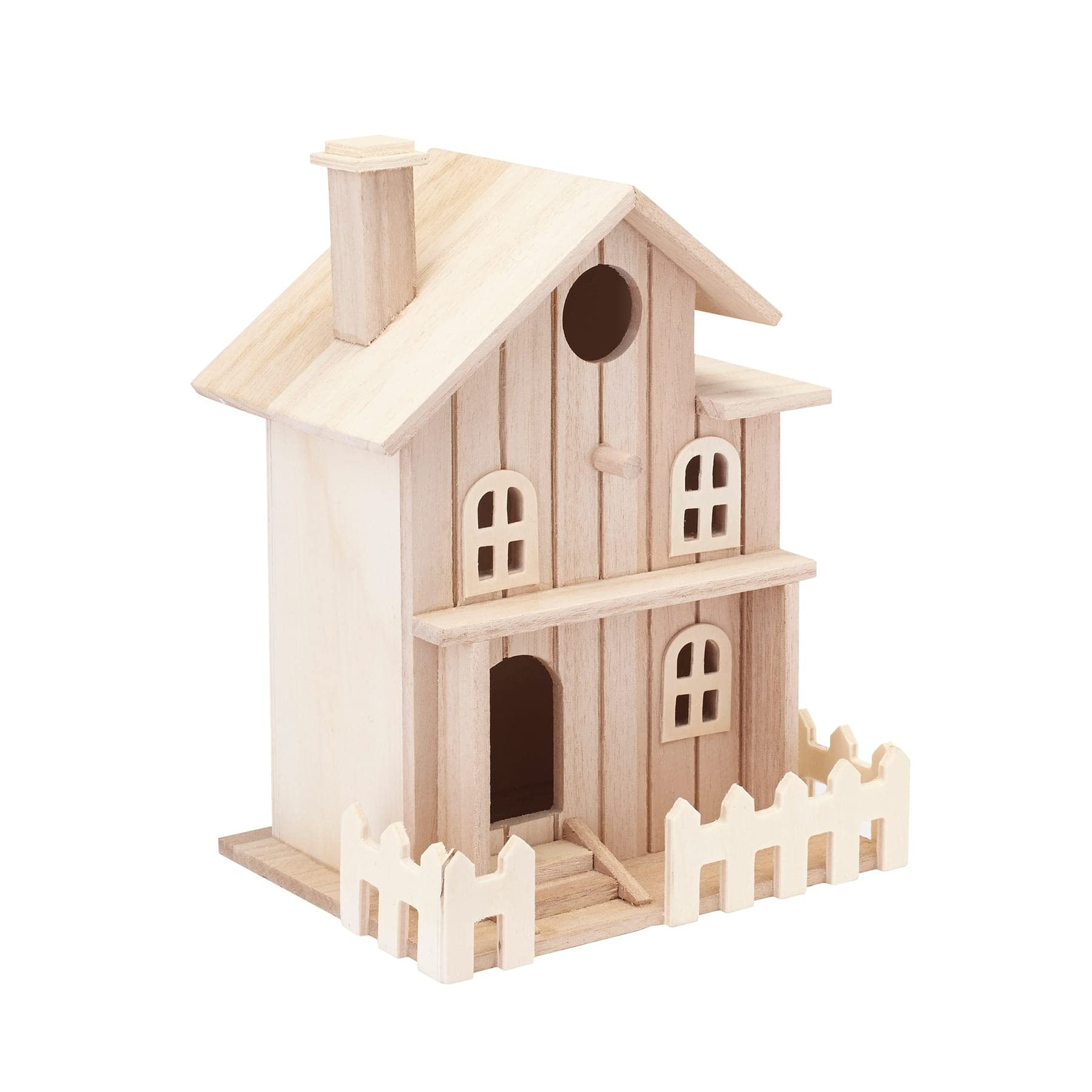 8.5" Wooden Two-Story Cottage Birdhouse by Make Market - Unfinished Hanging Birdhouse Made of 100... | Amazon (US)