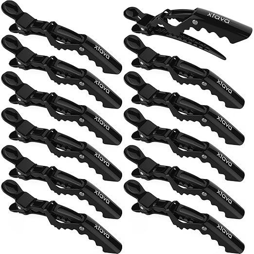 Xtava Styling Hair Clips for Women - 12 pcs Professional Plastic Hair Sectioning Clips - Durable ... | Amazon (US)