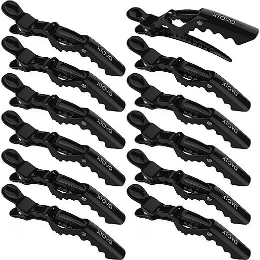 Xtava Styling Hair Clips for Women - 12 pcs Professional Plastic Hair Sectioning Clips - Durable ... | Amazon (US)